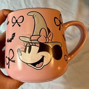 Disney Minnie Witch Pink Bows and Bats Halloween Mug New without Tag